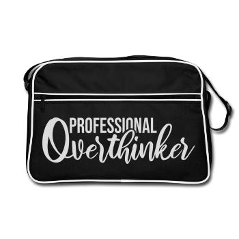 Logo drôle d’anxiété drôle et sombre de la réflexion professionnelle - Sac Retro - noir/blanc - Devant