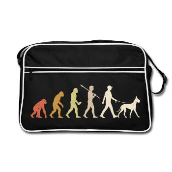 Great Dane Evolution Funny Dog Owner Gift - Retro Bag - black/white - Front