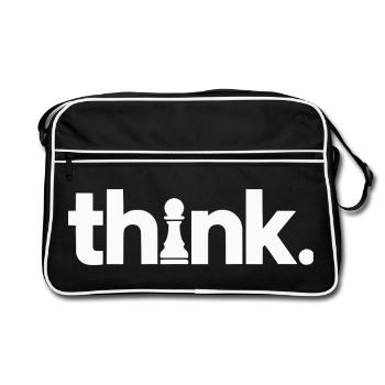 Schach Think - Retro Tasche - Schwarz/Weiß - Vorne