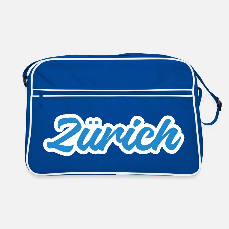 Zürich Script Blau Skyline Retro Tasche