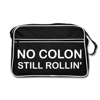 No Colon Still Rollin' for Colon Cancer Survivors - Retro Bag - black/white - Front