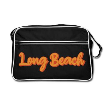Long Beach Retro Font in Orange - Retro Bag - black/white - Front
