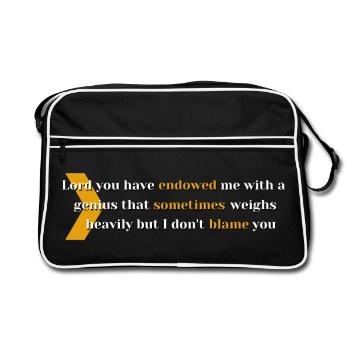 Endowed Genius Quote Typography - Retro Bag - black/white - Front