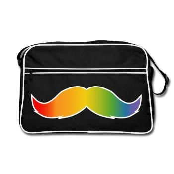 LGBT barbe arc-en-ciel LGBT lgbtqi queer - Sac Retro - noir/blanc - Devant