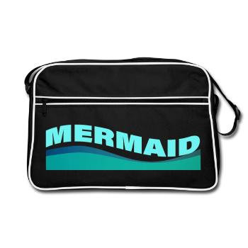 MERMAID - Retro Tasche - Schwarz/Weiß - Vorne