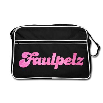 Lazy Fleece Fur Fur Cool Sayings Quotes - Retro Bag - black/white - Front