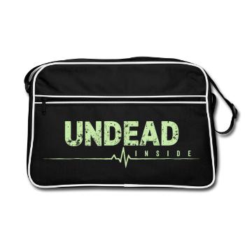 Undead Inside Zombie Saying - Retro Bag - black/white - Front