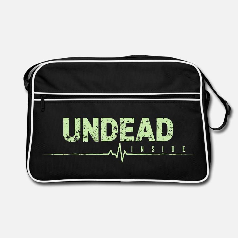 Undead Inside Zombie Spruch Retro Tasche
