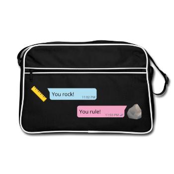 Rock & Rule - Retro Tasche - Schwarz/Weiß - Vorne