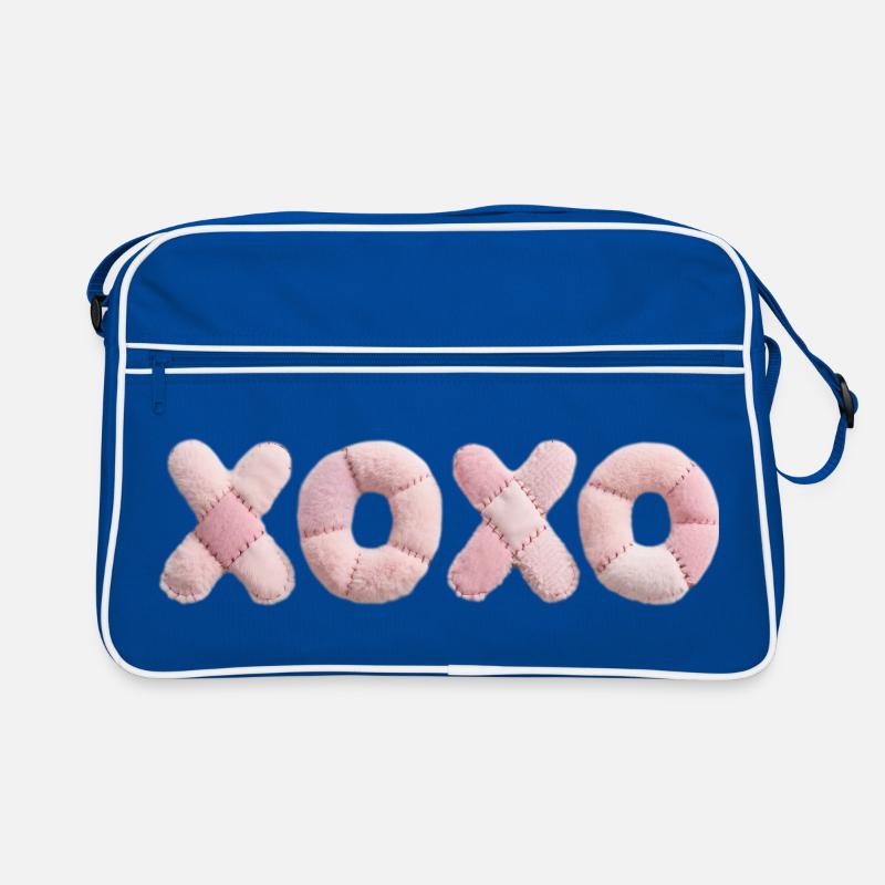 Plüsch Patchwork XOXO Design Pink Retro Tasche