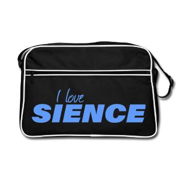 I LOVE SCIENCE - Retro Bag - black/white - Front