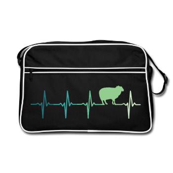 Sheep heartbeat Sheep Sheep - Retro Bag - black/white - Front