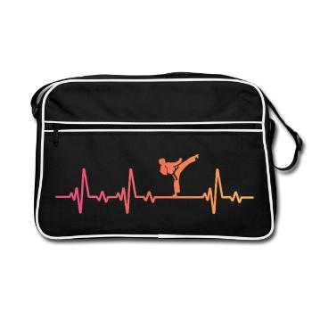 karate Sunset battement de cœur karaté - Sac Retro - noir/blanc - Devant