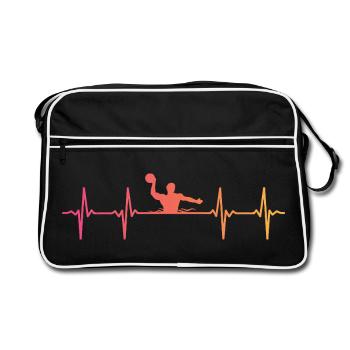 Water polo Sunset Battement de cœur Water-polo - Sac Retro - noir/blanc - Devant