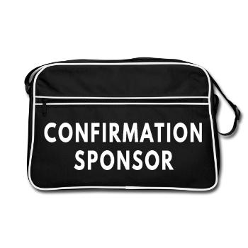 Firmungssponsor Katholischer Sakramentaler Glaube - Retro Tasche - Schwarz/Weiß - Vorne