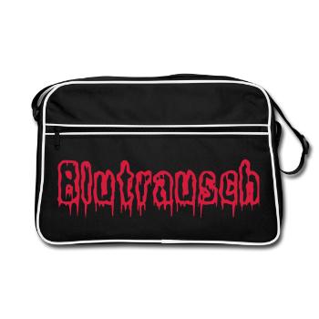Dripping Gothic Glyphs - Retro Tasche - Schwarz/Weiß - Vorne