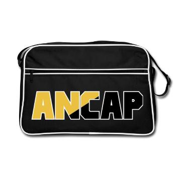 Anarchie-Kapitalismus Flagge 4 ancap - Retro Tasche - Schwarz/Weiß - Vorne