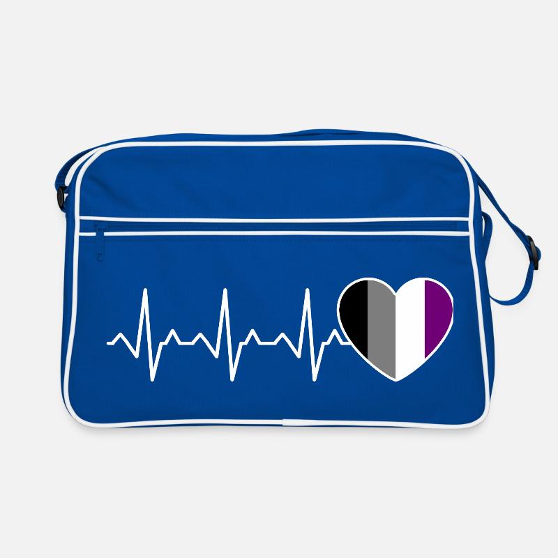 Ace Pride Heartbeat Asexual Retro Tasche