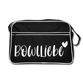 Bowl Bowlliebe Foodie Smoothie Geschenk - Retro Tasche - Schwarz/Weiß - Vorne
