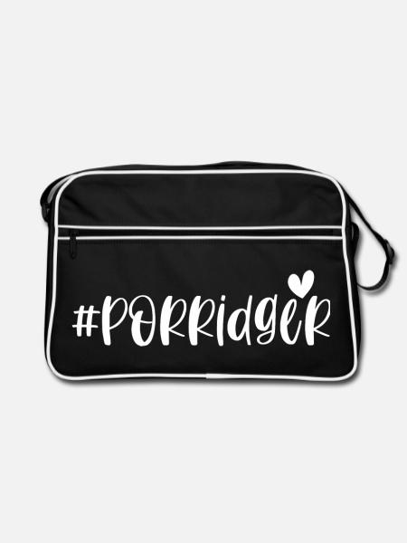 Porridge Porridge oatmeal oatmeal gift - Retro Bag - black/white - Front