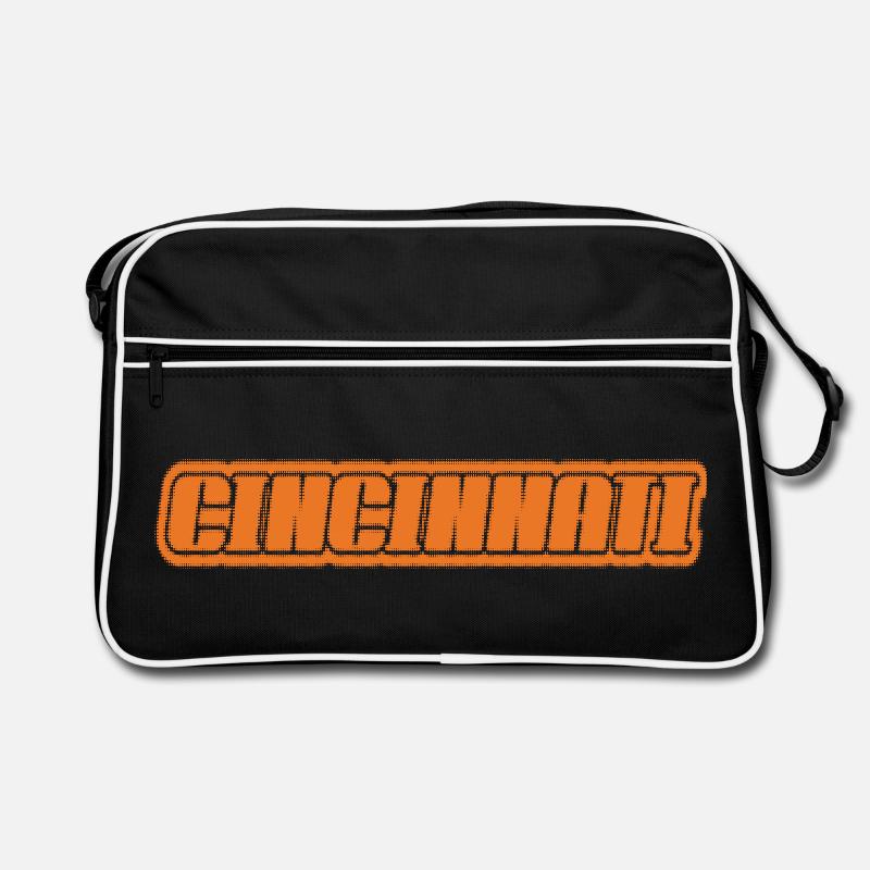 Lettrage rétro de Cincinnati Look orange Sac Retro