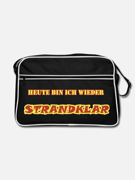 STRANDKLAR - Retro Tasche - Schwarz/Weiß - Vorne