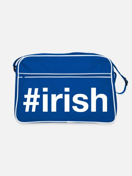 IRLANDAIS Irlande Irlande Hashtag - Sac Retro - bleu/blanc - Devant