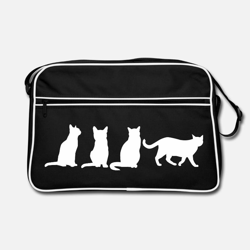 Lustige Katzen Retro Tasche