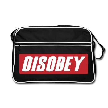 Désobéir Couleurs modifiables - Sac Retro - noir/blanc - Devant