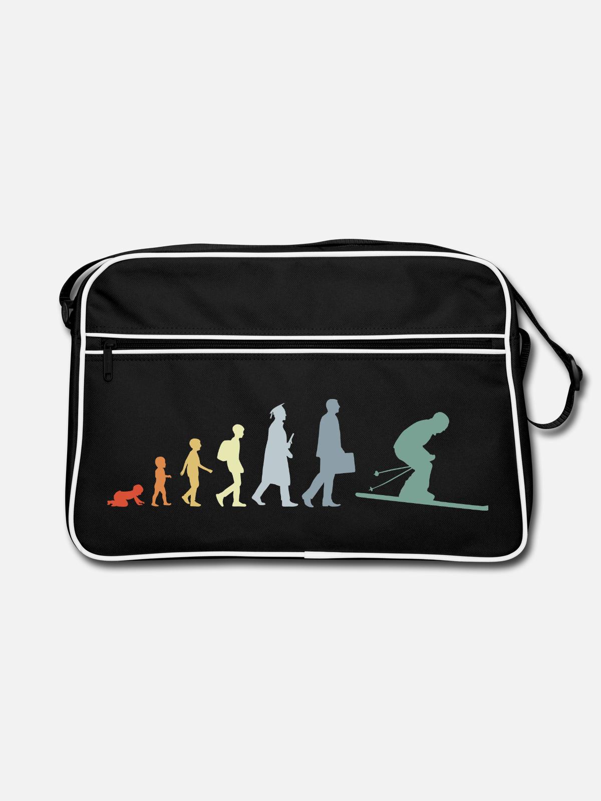 Evolution of skiing - Retro Bag - black/white - Front