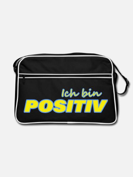 POSITIV - Retro Tasche - Schwarz/Weiß - Vorne