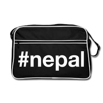 NEPAL Hashtag - Retro Bag - black/white - Front