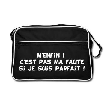 La perfection au masculin (blanc) - Sac Retro - noir/blanc - Devant