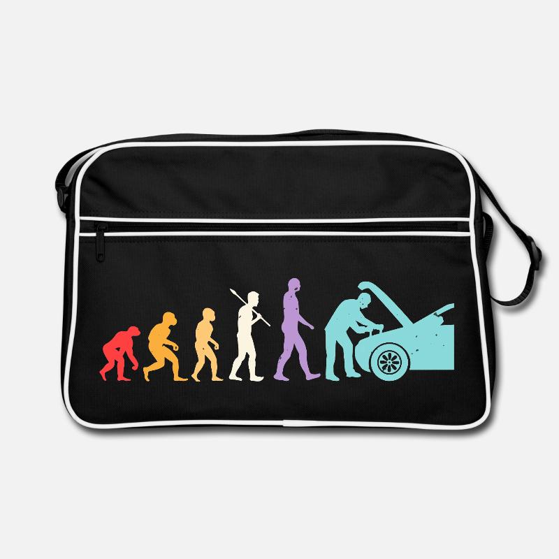 Evolution Mechaniker Humor Mechaniker Werkstatt Retro Tasche