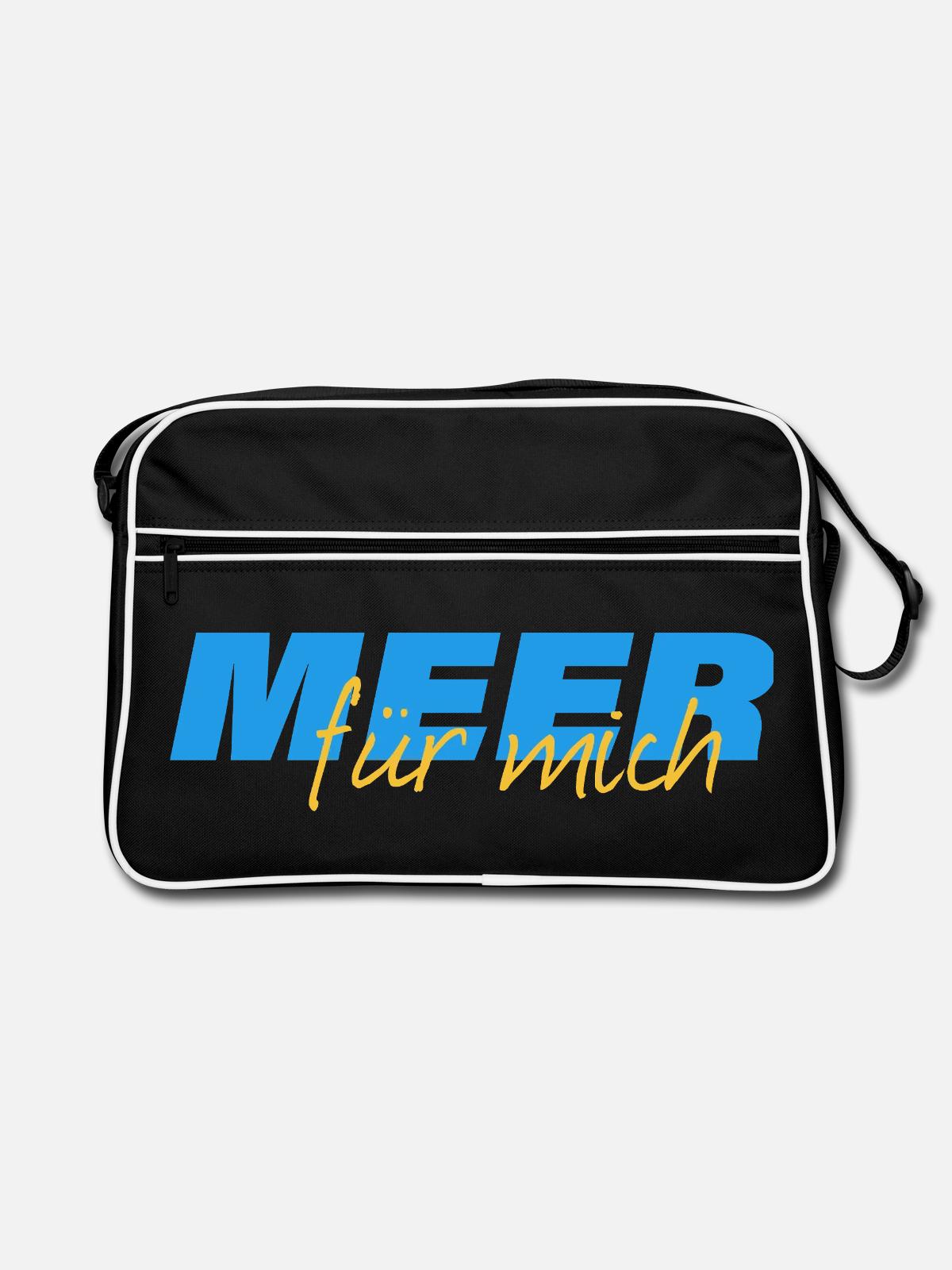 SEA FOR ME - Retro Bag - black/white - Front