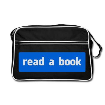 Lies ein Buch – Literature Lover - Retro Tasche - Schwarz/Weiß - Vorne