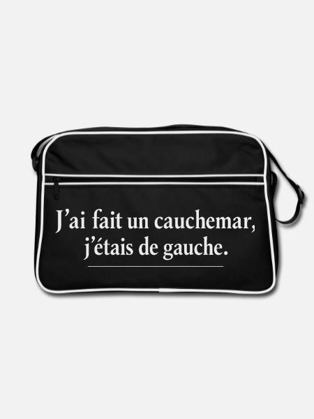 I had a nightmare, I was left-wing, humorous - Retro Bag - black/white - Front