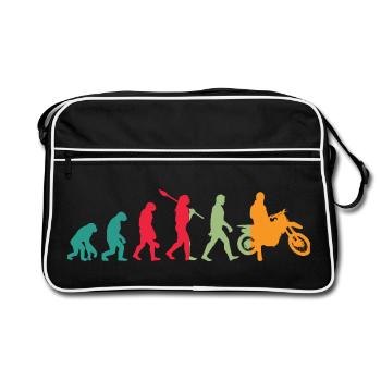 Saut en croix moto – Évolution - Sac Retro - noir/blanc - Devant