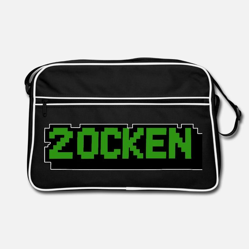 Schriftzug zocken Retro Computer Retro Tasche