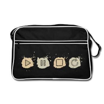 Pleine conscience, moments, souvenirs, bonheur - Sac Retro - noir/blanc - Devant
