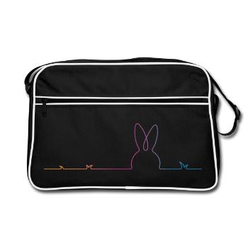 Easter Bunny Easter - Retro Bag - black/white - Front
