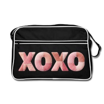 XOXO Patchwork disant Bisou-Câlin - Sac Retro - noir/blanc - Devant