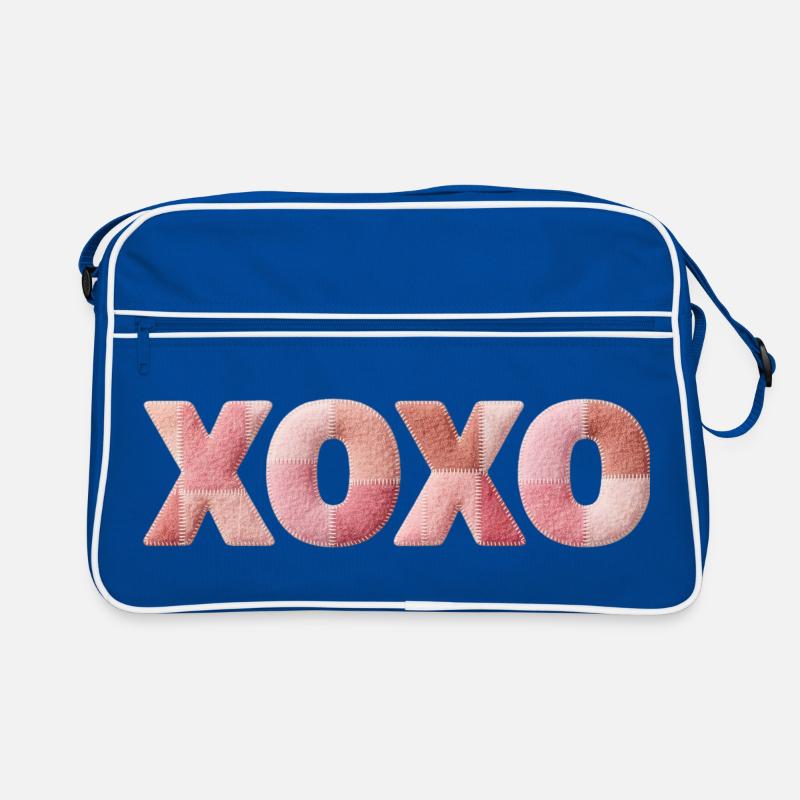 XOXO Patchwork Spruch Kuss Umarmung Retro Tasche