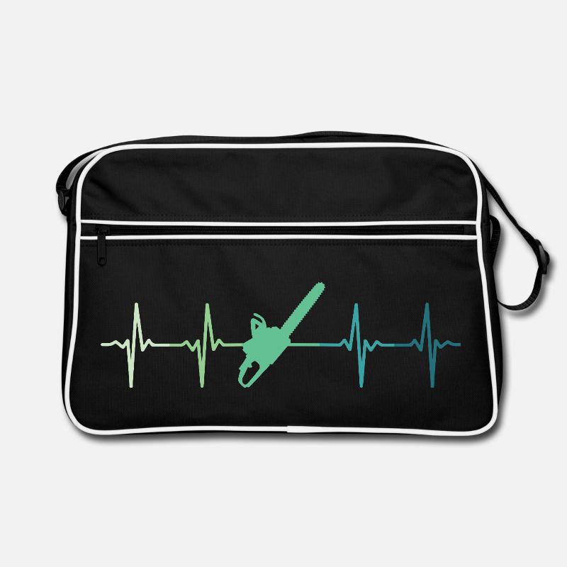 Lumberjack heartbeat chainsawed Retro Bag