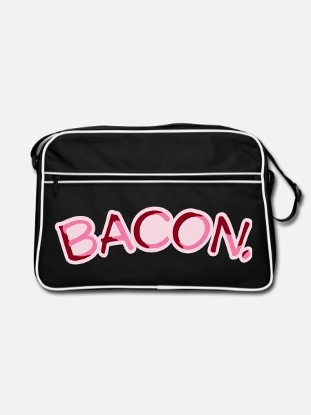 Bacon Bacon Food Funny Meat Foodie - Retro Bag - black/white - Front