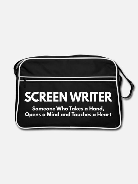 Screenwriter Noun Definition - Writer Gift - Retro Bag - black/white - Front