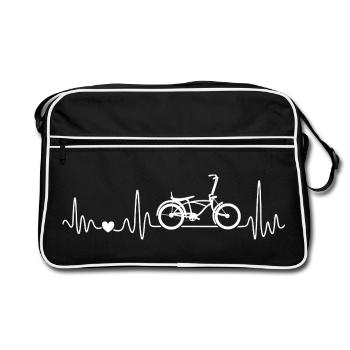 BMX Bike Heartbeat pour les cyclistes BMX - Sac Retro - noir/blanc - Devant