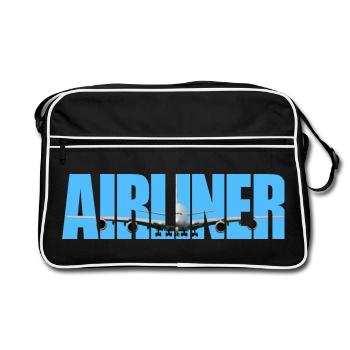Avion de ligne A-380 - Sac Retro - noir/blanc - Devant
