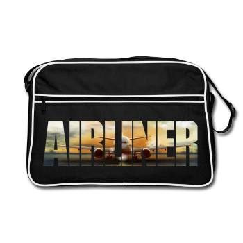 Avion de ligne B 737 - Sac Retro - noir/blanc - Devant