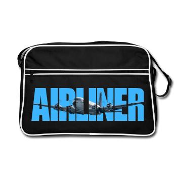 Avion de ligne DC-4 - Sac Retro - noir/blanc - Devant
